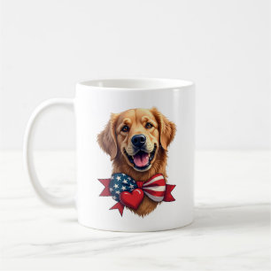 Patriotic Golden Retriever Lover Vintage Shirt Coffee Mug