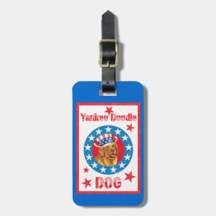 Patriotic Golden Retriever Luggage Tag