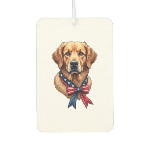 Patriotic Golden Retriever Memorial Day Tee 3 Car Air Freshener