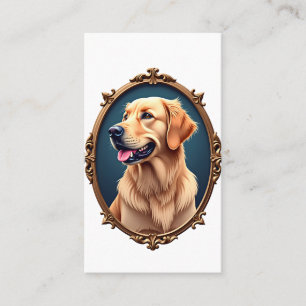 Patriotic Golden Retriever Oval Cameo Shirt 2 Business Card
