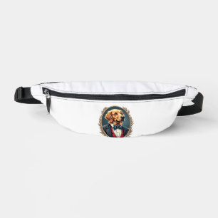 Patriotic Golden Retriever Portrait Vintage Tee 2 Bum Bags