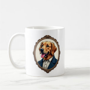 Patriotic Golden Retriever Portrait Vintage Tee Coffee Mug