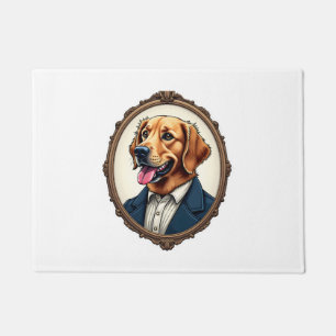Patriotic Golden Retriever Portrait Vintage Tee Doormat