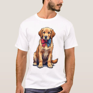 Patriotic Golden Retriever Puppy Vintage Shirt 4