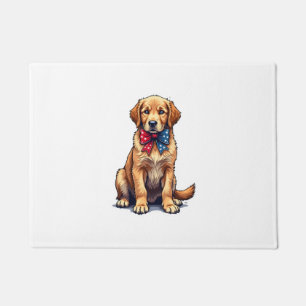 Patriotic Golden Retriever Puppy Vintage Shirt 4 Doormat
