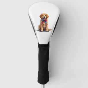 Patriotic Golden Retriever Puppy Vintage Shirt Golf Head Cover