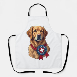 Patriotic Golden Retriever Rescue Vintage Tee 4 Apron