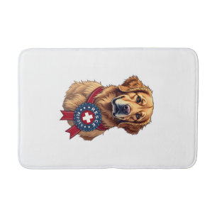 Patriotic Golden Retriever Rescue Vintage Tee 4 Bath Mat