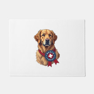 Patriotic Golden Retriever Rescue Vintage Tee 4 Doormat