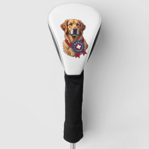 Patriotic Golden Retriever Rescue Vintage Tee 4 Golf Head Cover