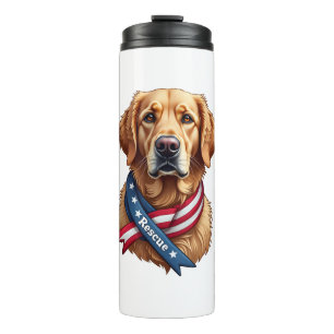Patriotic Golden Retriever Rescue Vintage Tee Thermal Tumbler