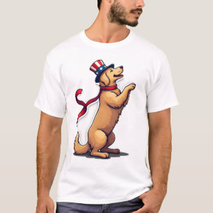 Patriotic Golden Retriever Rising Profile Tee 3