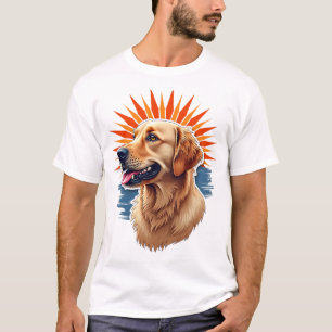 Patriotic Golden Retriever Sunburst Vintage Tee 4