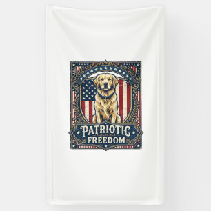 Patriotic Golden Retriever Vector Graphic Tee_1 Banner