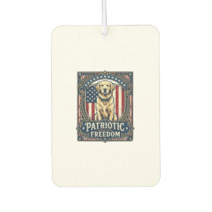 Patriotic Golden Retriever Vector Graphic Tee_1 Car Air Freshener