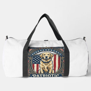 Patriotic Golden Retriever Vector Graphic Tee_1 Duffle Bag