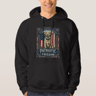 Patriotic Golden Retriever Vector Graphic Tee_1 Hoodie