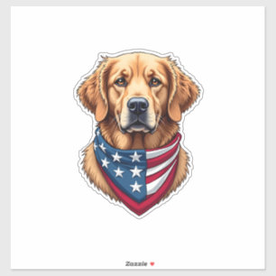 Patriotic Golden Retriever Vintage Engraving Shirt