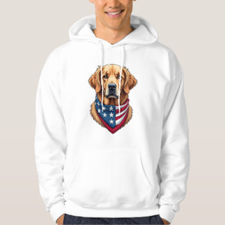 Patriotic Golden Retriever Vintage Engraving Shirt