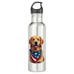 Patriotic Golden Retriever Vintage Engraving Shirt 710 Ml Water Bottle