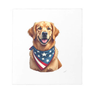 Patriotic Golden Retriever Vintage Engraving Shirt Notepad