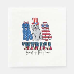 Patriotic Goldendoodle Dog 4th of July America USA Napkin
