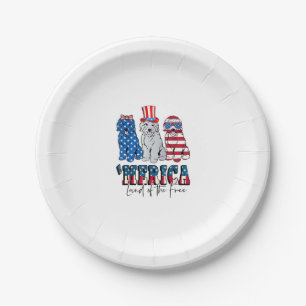Patriotic Goldendoodle Dog 4th of July America USA Paper Plate