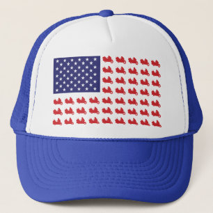 Patriotic Goldwing Motorcycle Trucker Hat