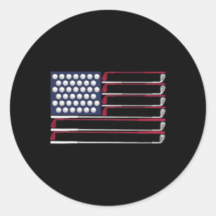 Patriotic Golf American 4th Of July Golf Clubs Ame Classic Round Sticker