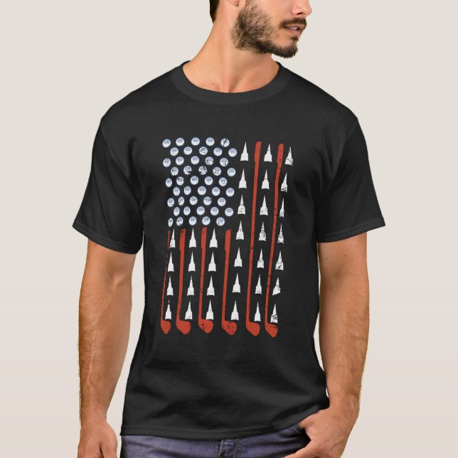 Patriotic Golf American 4Th Of July Golf Clubs Ame T-Shirt (Front)