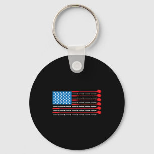 Patriotic Golf Shirt - Usa Flag Golf Clubs &amp; G Key Ring