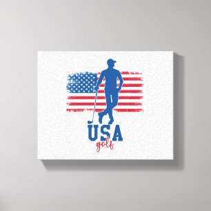 Patriotic Golf USA Canvas Print