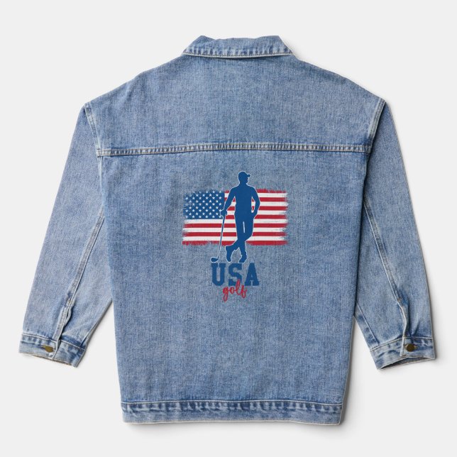 Patriotic Golf USA Denim Jacket (Back)