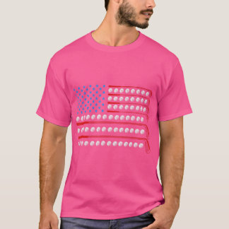 Patriotic Golf Usa Flag Golf Clubs 4Th Of July Gol T-Shirt