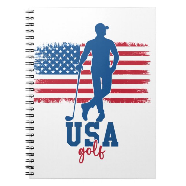 Patriotic Golf USA Notebook (Front)