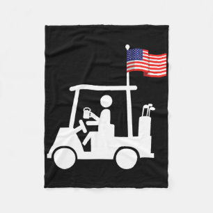 Patriotic Golf Wear Usa Strong Golf Cart Fleece Blanket