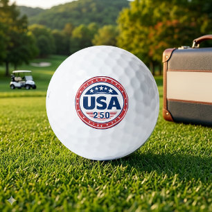Patriotic Golfers Chic America 250 Stars & Stripes Golf Balls