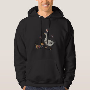 Patriotic Goose and Dachshund Vintage Shirt Design