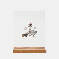 Patriotic Goose and Dachshund Vintage Shirt Design