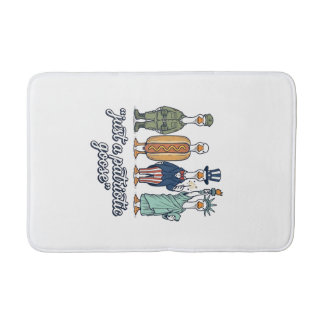Patriotic Goose Lineup Vintage Vector Shirt_1 Bath Mat