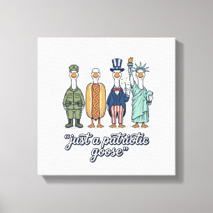 Patriotic Goose Lineup Vintage Vector Shirt_1 Canvas Print
