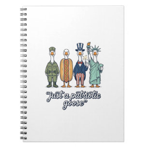 Patriotic Goose Lineup Vintage Vector Shirt_1 Notebook