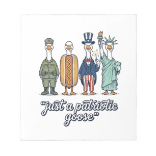 Patriotic Goose Lineup Vintage Vector Shirt_1 Notepad
