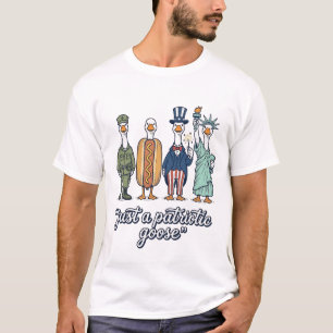 Patriotic Goose Lineup Vintage Vector Shirt_1 T-Shirt