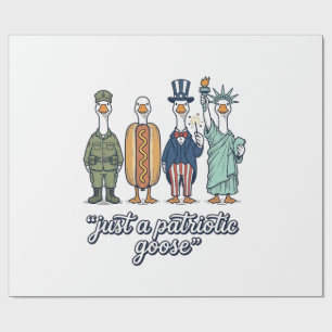 Patriotic Goose Lineup Vintage Vector Shirt_1 Wrapping Paper