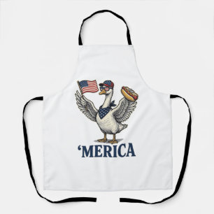 Patriotic Goose 'Merica Hot Dog Vintage Shirt Desi Apron