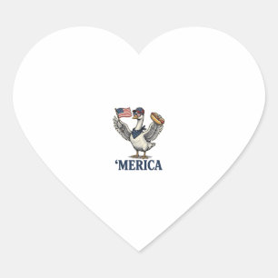 Patriotic Goose 'Merica Hot Dog Vintage Shirt Desi Heart Sticker