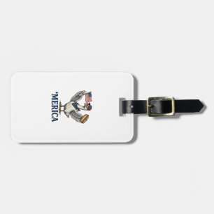 Patriotic Goose 'Merica Hot Dog Vintage Shirt Desi Luggage Tag