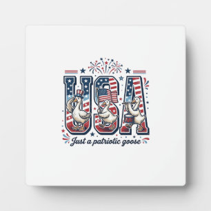 Patriotic Goose USA Vintage Fourth of July Shirt ( Plaque
