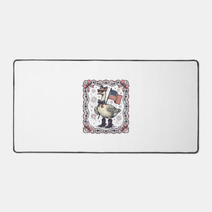 Patriotic Goose Vintage Engraving Desk Mat